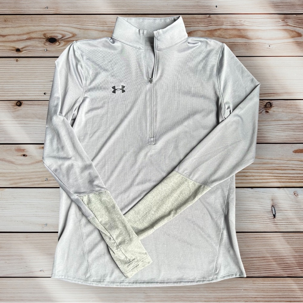 UNDER ARMOUR Women’s Loose-Fit Quarter-Zip Athletic Pullover Gray/Heather Gray